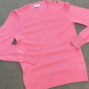 Gap luxe Angora Blend Pink Soft Crewneck Women’s XS Sweater Buttons